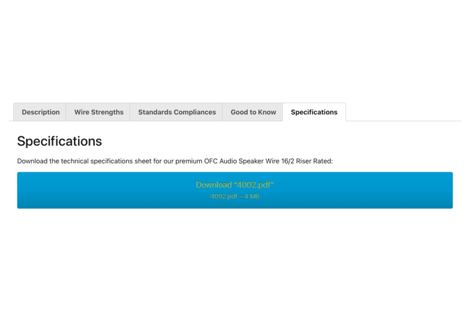 Pure® Premium 16/2 OFC Audio Speaker Wire — product description 4 Syston cable 5