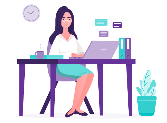 Should you Start a Blog This Year? 17 illustration of a woman at her office table writing something.