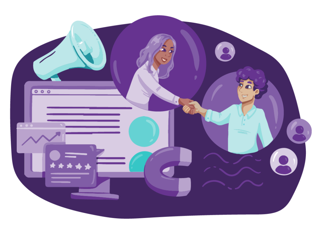 Top 13 Marketing Strategies and Marketing Approaches 5 People creating new connections through referral.