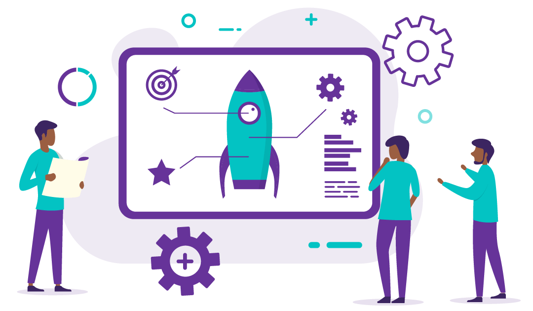 Your Guide to Effective Website SEO in 2023 10 three people examine a board with a rocket. A target, cogs and star are connected to the rocket. This symbolises how website SEO is a vital part of any strategy to help launch a brand to new heights of search performance.