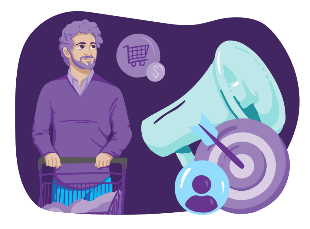 Top 13 Marketing Strategies and Marketing Approaches 10 Man with push cart and shopping.