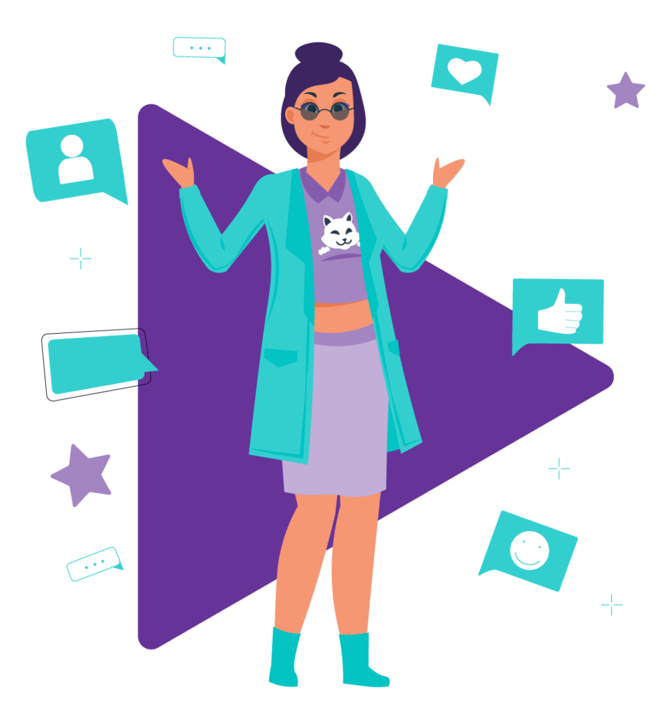 6 Steps to Content Marketing Success 7 A play sign showing the woman illustrated is continuously working on her content marketing