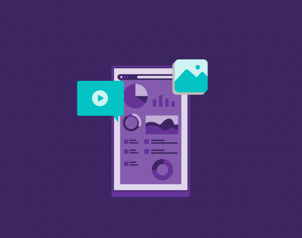 How Does Content Marketing Work? 5 Tablet showing analytics with pie charts and graphs.