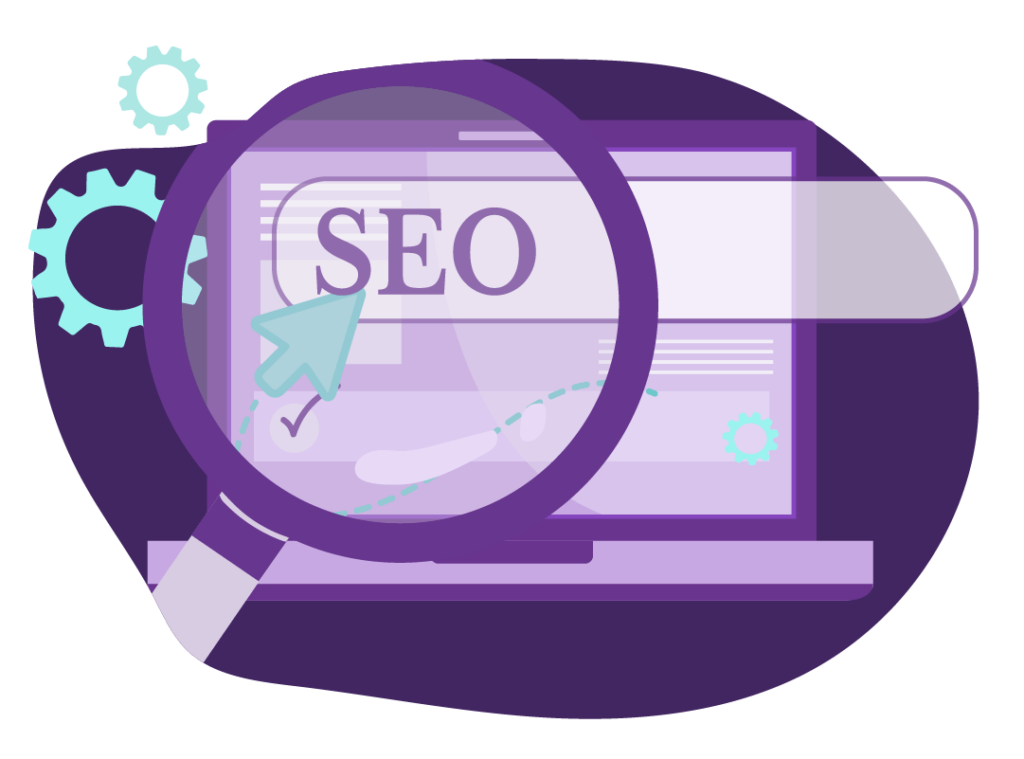 Top 13 Marketing Strategies and Marketing Approaches 2 Magnifying glass looking at SEO as a keyword research topic.