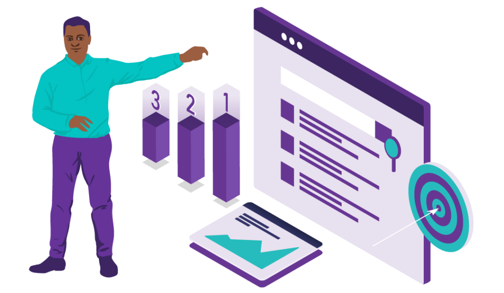 How long Does it Take to Rank on Page One of Google’s Search Results? 6 Man focusing on his target ranking in SERP.