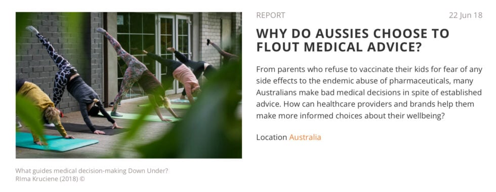 Why do Aussies choose to flout medical advice — article 1 DF1D0B27 1176 4AA0 A591 66BB0322A557