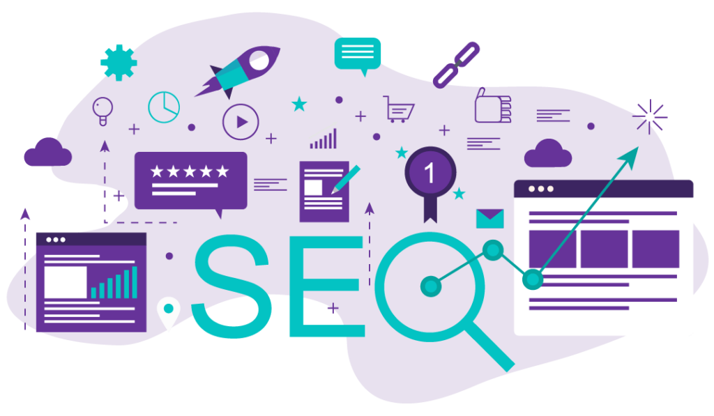 Your Guide to Effective Website SEO in 2023 5 the acronym SEO has the O replaced with a magnifying glass and there are lots of logos around the word that hint at the types of things that are required to make a website SEO-friendly. Examples include encouraging backlinks, linking pages in a logical way, alt text and other accessibility features, choosing a good layout, schema markup and more