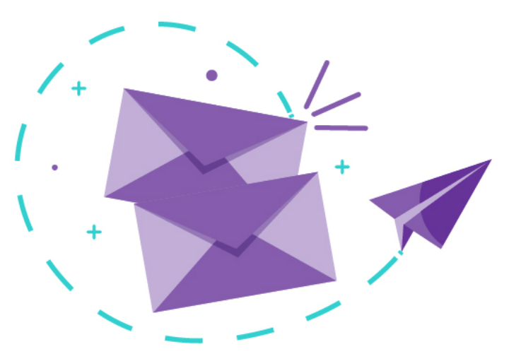 How to Convert Blog Traffic to Sales 4 Two envelopes and a paper plane.