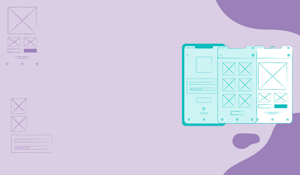 Wade’s Hierarchy of SEO Techniques (SEO Strategy) 5 Several mobile phones displaying wireframes for user interfaces.