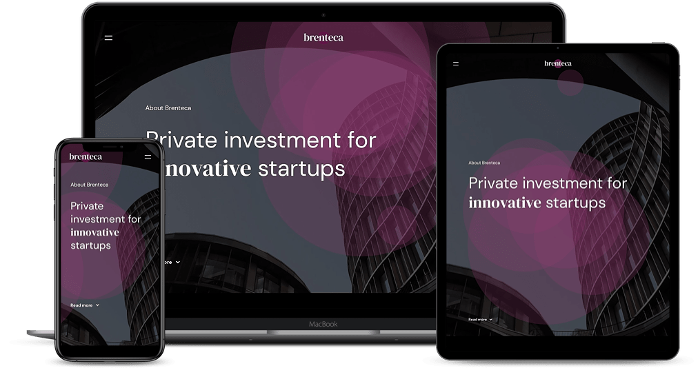 Brenteca — website 1 Screenshots of two pages on the Brenteca site tjat look amazing on all screen sizes, showing that the designs are fully responsive.