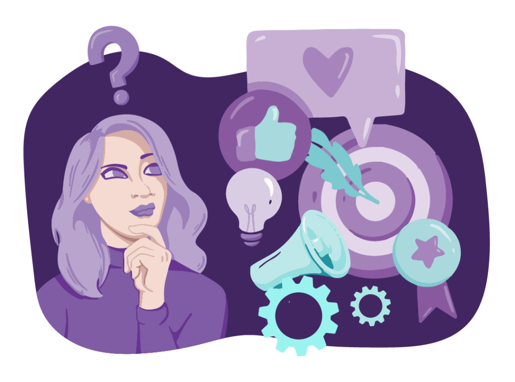 Top Branding Tips for Small and Medium-sized Businesses 1 A woman thinking about what content to create.