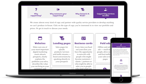 K. M. Wade — website 1 KMWade responsive design