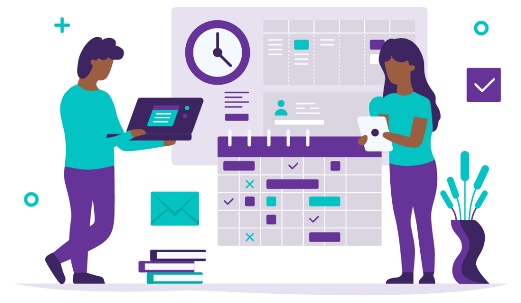 Google Algorithm Update May 2020 1 Man and woman using their devices to count how many times the Google algorithm changed.