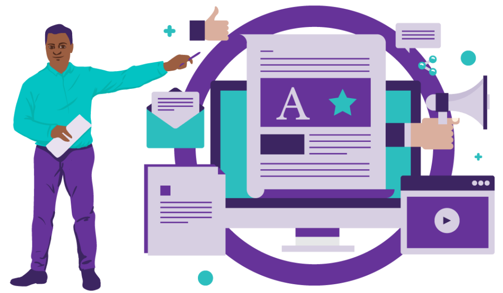 Top Content Types for Every Small Business Sales Funnel 7 Man, showing the different types of content and how they fit into an effective sales funnel.