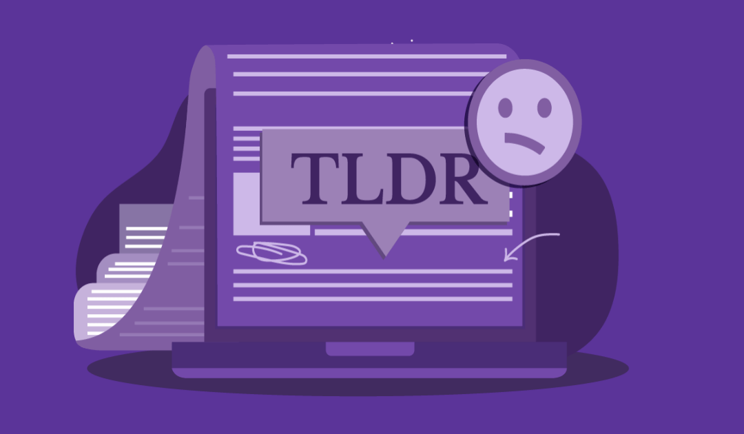Ultimate Guide to SEO Marketing for SMBs 11 a blog post with a speech bubble that says TLDR.