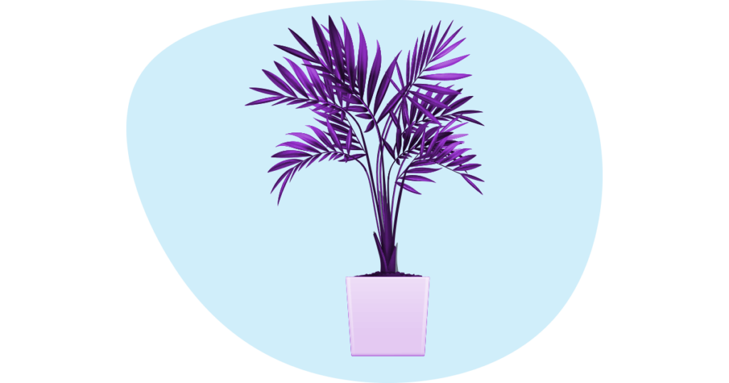 Improve Small Business Mental Health with Plants 9 An illustration of a small palm tree like plant on a pot