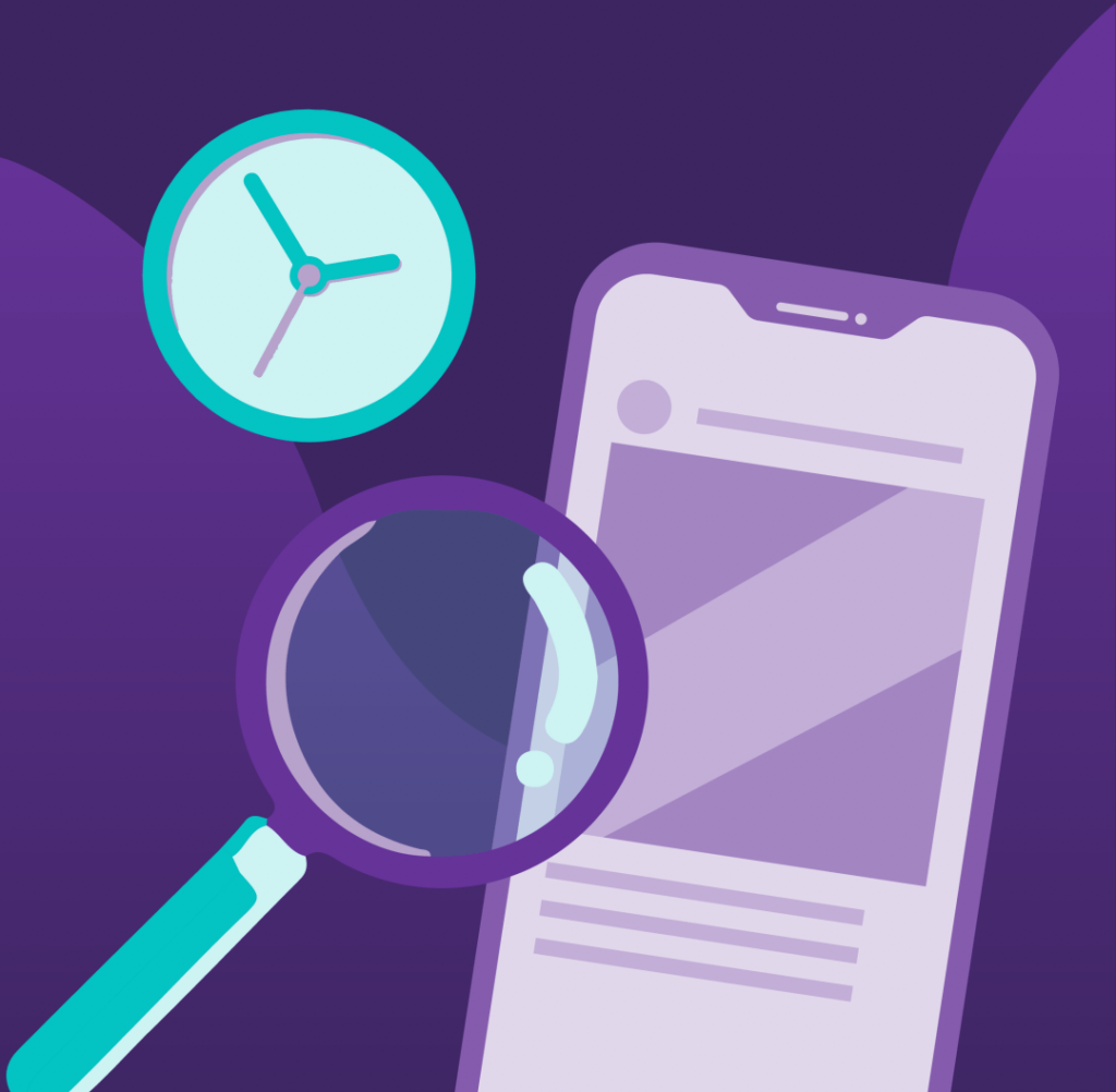 Why You Need an Integrated Content Strategy 9 Magnifying glass examining a mobile.