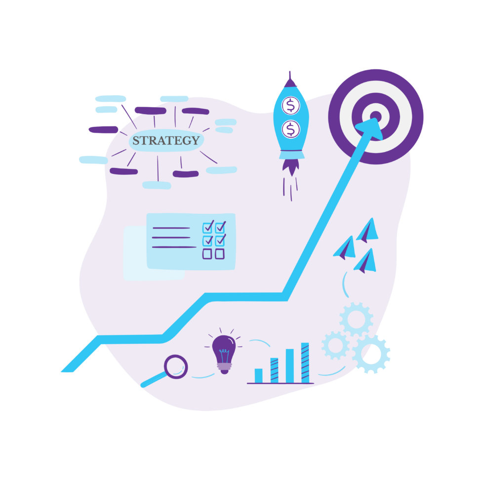 Content Strategy Success Guide 10 Line graph going upwards to a target that signifies the effectiveness of having a content strategy