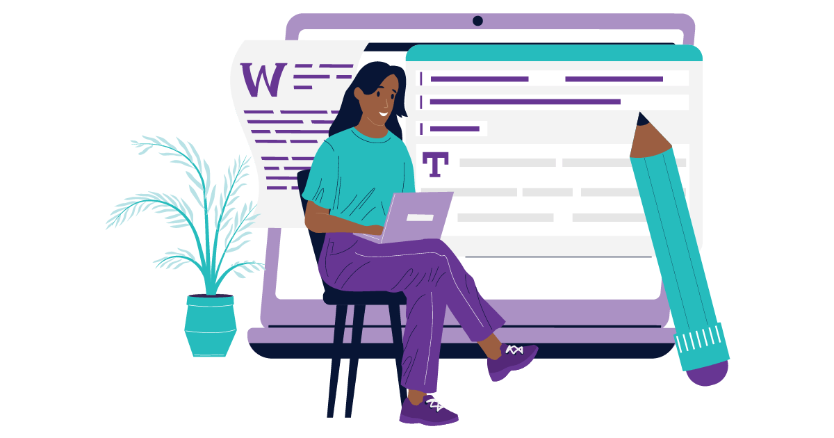 The 7 Types of Blog Posts for Better ROI 1 Woman drawing together multiple pieces of content to create an aggregated-content blog post.