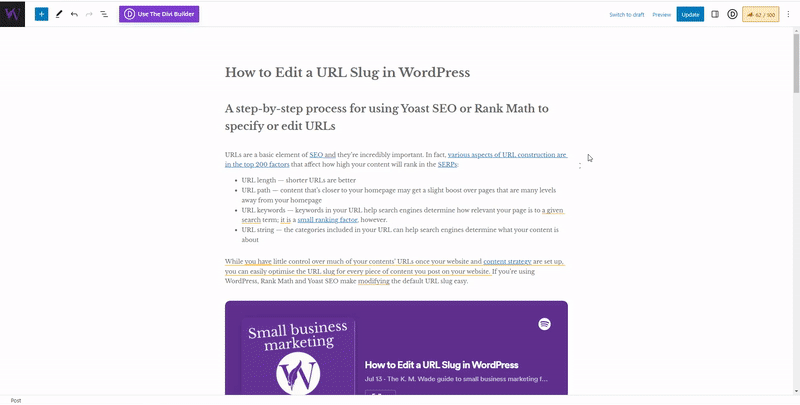 How to Edit a URL Slug in WordPress 1 How to edit URL slug in Rank Math.