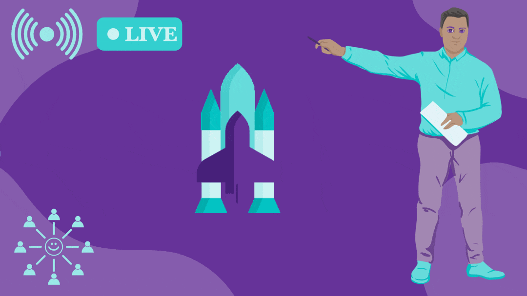 5 Ways to Use Live Streaming to Promote Your Business 3 Man showing a rocket launching on a live stream.