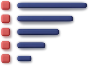 business 3d blue checklist with red