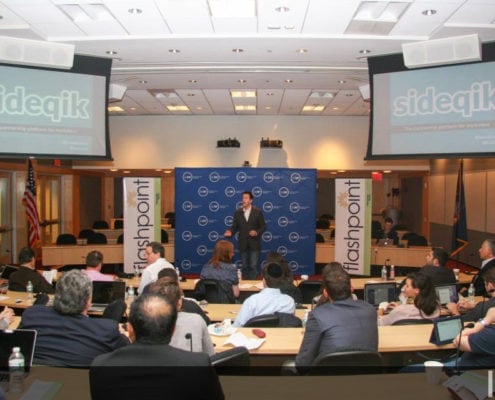 Kurt Uhlir pitching Sideqik at SUNY Global Center Kurt Uhlir pitching Sideqik at SUNY Global Center - State University of New York