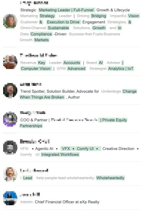 Email from Dex, personal CRM, showing me that 98 people in my network have changed titles on LinkedIn and what those changes are.