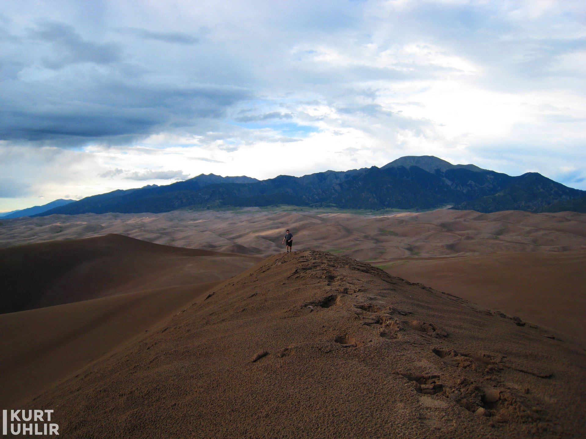 Kurt Uhlir at the top of the dunes at Great Sand Dunes National Kurt Uhlir at the top of the dunes at Great Sand Dunes National Park