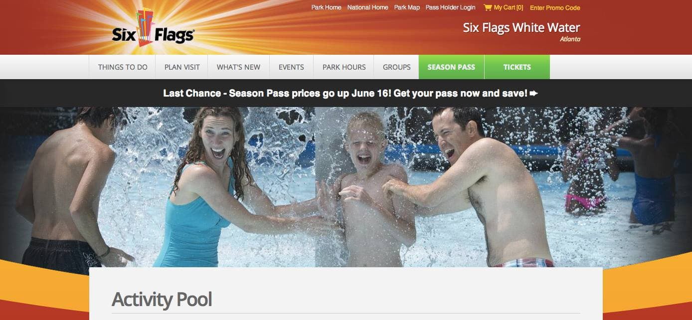 Kurt Uhlir as model for Six Flags White Water print and web - Ac Kurt Uhlir as model for Six Flags White Water print and web - Activity Pool