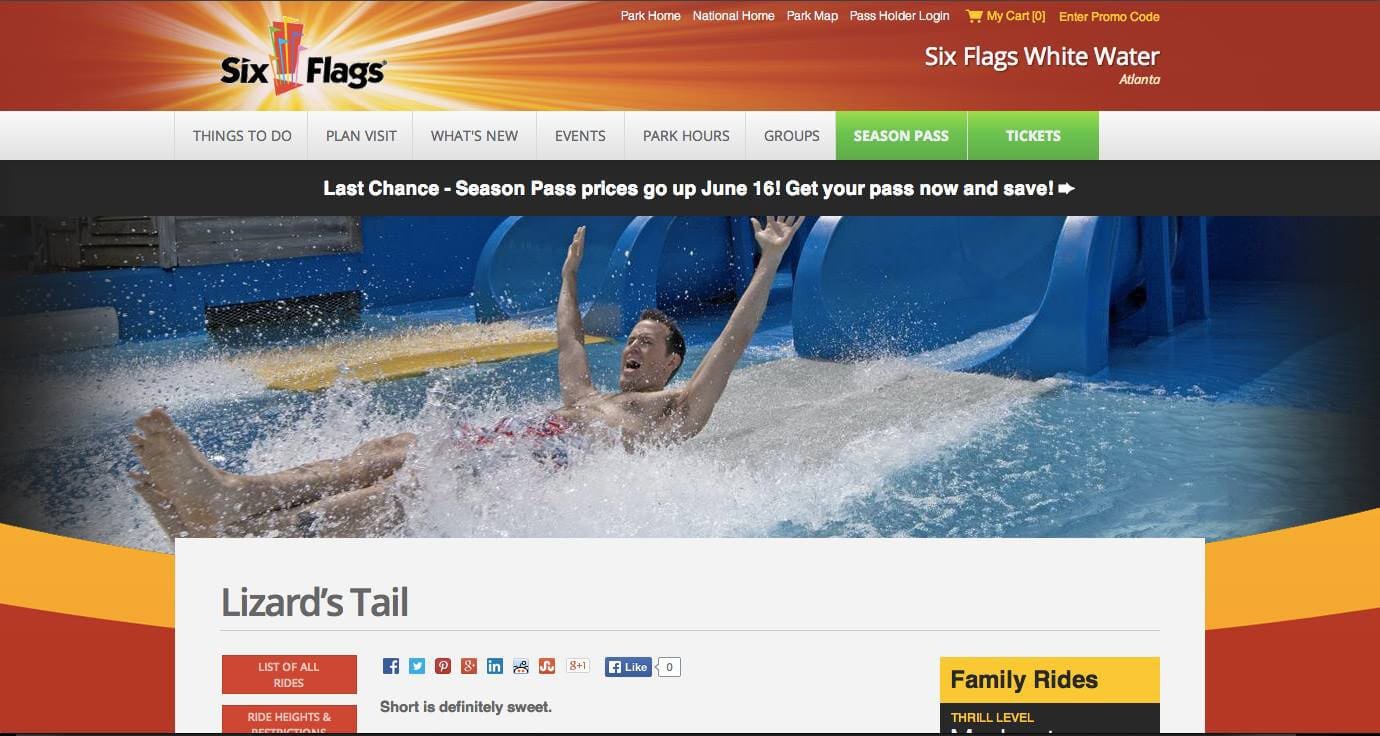 Kurt Uhlir as model for Six Flags White Water print and web - Li Kurt Uhlir as model for Six Flags White Water print and web - Lizard's Tail