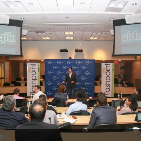 Kurt Uhlir pitching Sideqik at SUNY Global Center Kurt Uhlir pitching Sideqik at SUNY Global Center - State University of New York