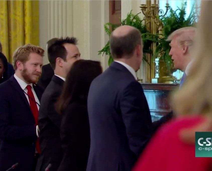 Kurt Uhlir meeting President Donald Trump Margarita Mendoza and Kurt Uhlir at the Made in America Roundtable in the East Room of the White House.