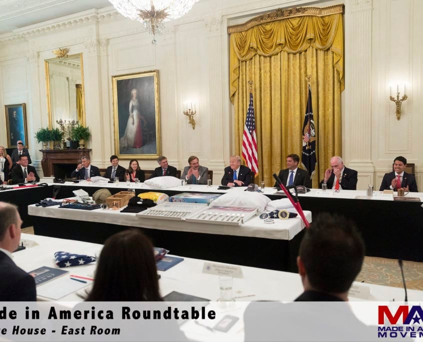Made in America Roundtable - Margarita Mendoza and Kurt Uhlir Margarita Mendoza and Kurt Uhlir at the Made in America Roundtable in the East Room of the White House.