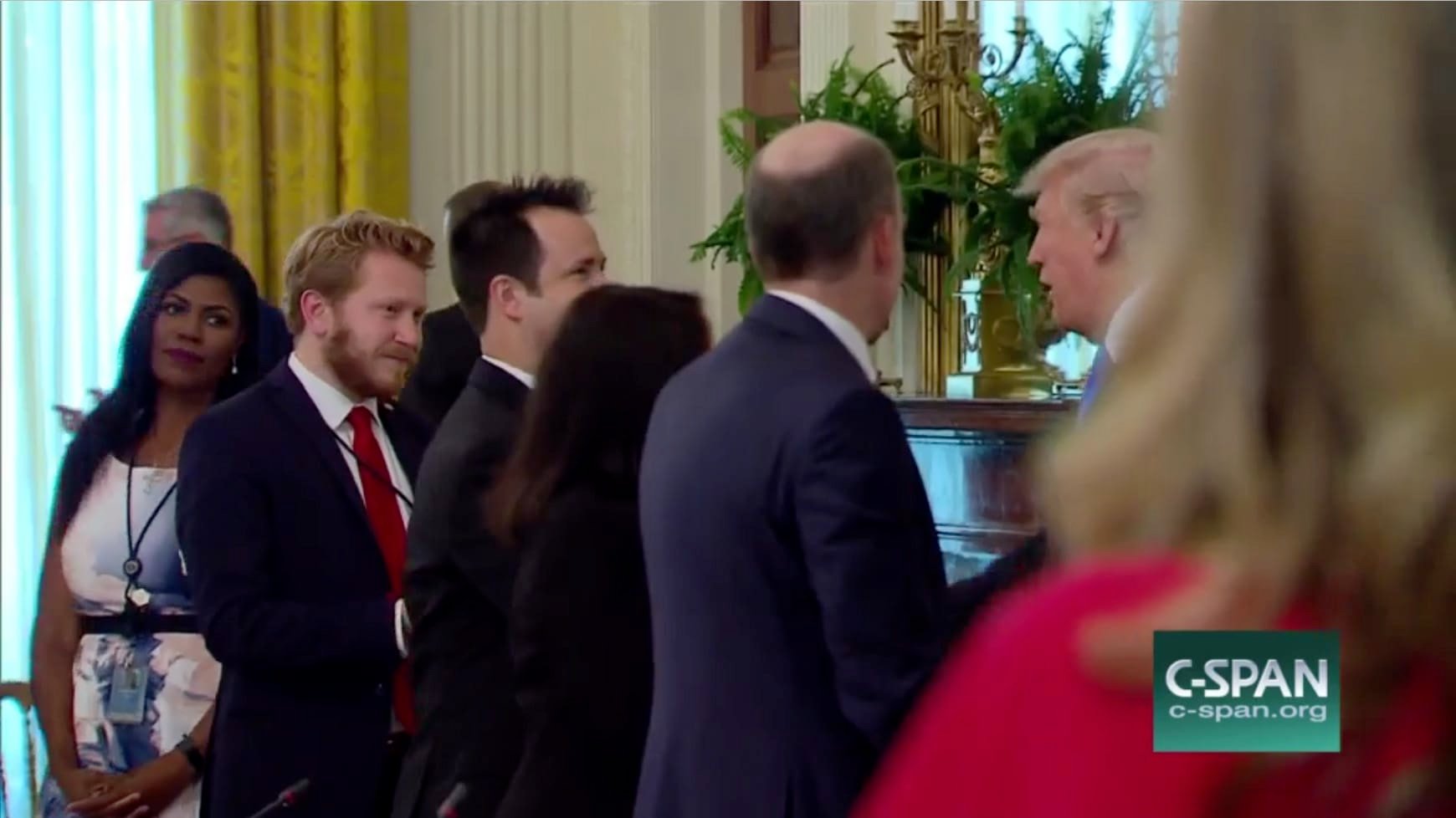 Kurt Uhlir meeting President Donald Trump Margarita Mendoza and Kurt Uhlir at the Made in America Roundtable in the East Room of the White House.