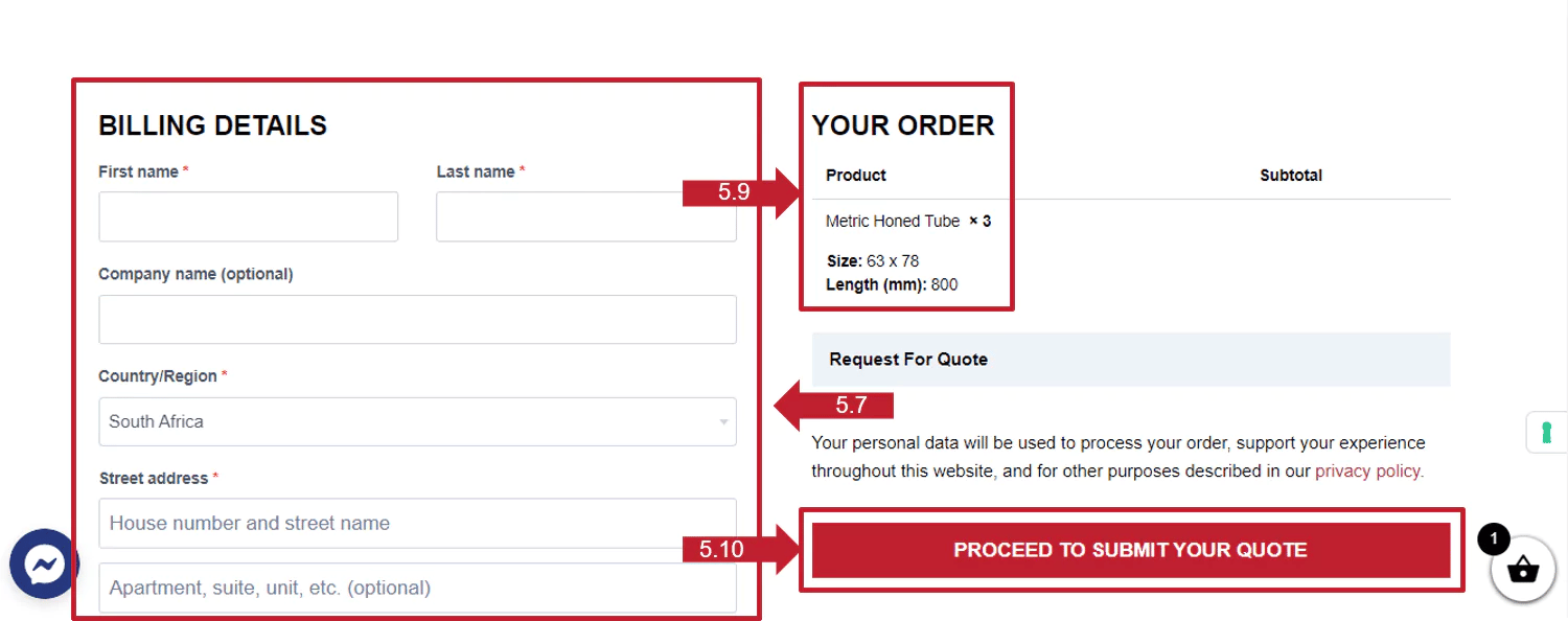 Step 5 YOUR QUOTE 5.7, 5.9, 5.10