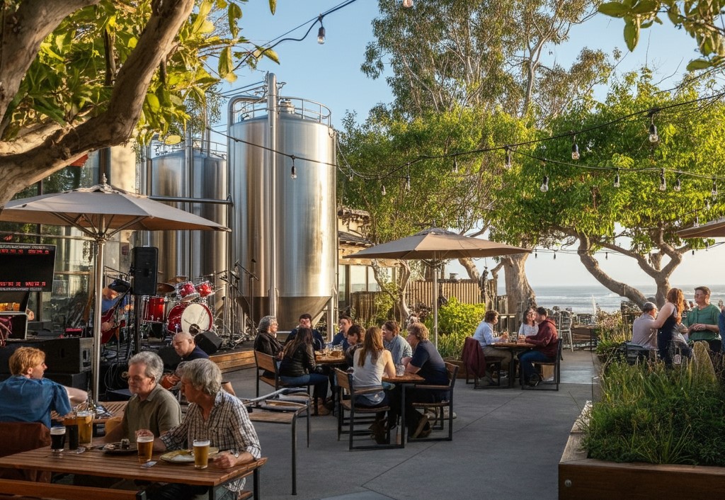 サンディエゴのブルワリー巡り:極上のビールと贅沢なひとときを味わい尽くす 2 a group of people sitting at tables outside