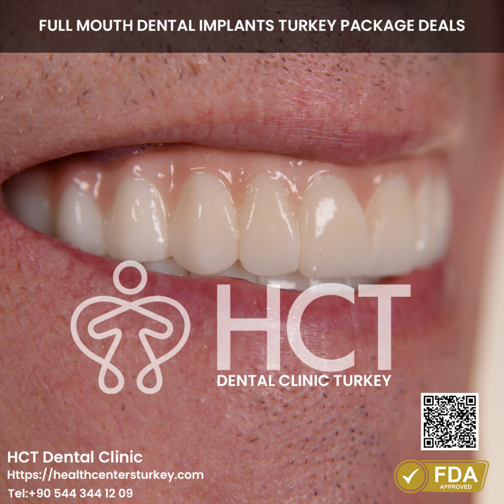 Full Mouth Dental Implants in Turkey 12 Full mouth reconstruction package deals turkey with zirconia crown bridge