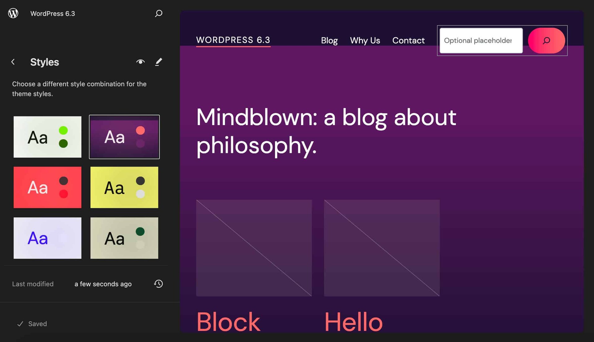 Cristiano Costa WordPress 6.3: Novità e Aggiornamenti per Gutenberg e l'Editing del Sito Menu Stili in WordPress 6.3