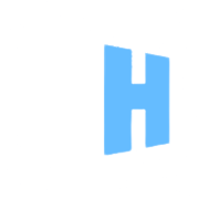 A blue square with irregular, pixelated edges and a white, rectangular cutout in the center.