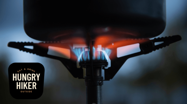 This image shows one type of backpacking stove -- a canister stove, the smallest and lightest type of backpacking stove.