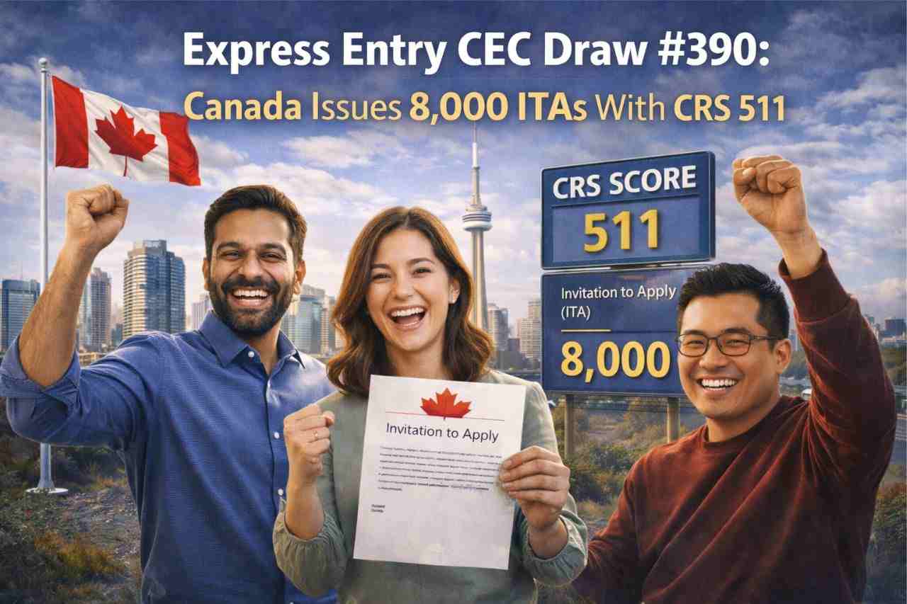 Express Entry CEC Draw #390 Canada Issues 8,000 ITAs With CRS 511- ImmigCanada Express Entry CEC Draw #390