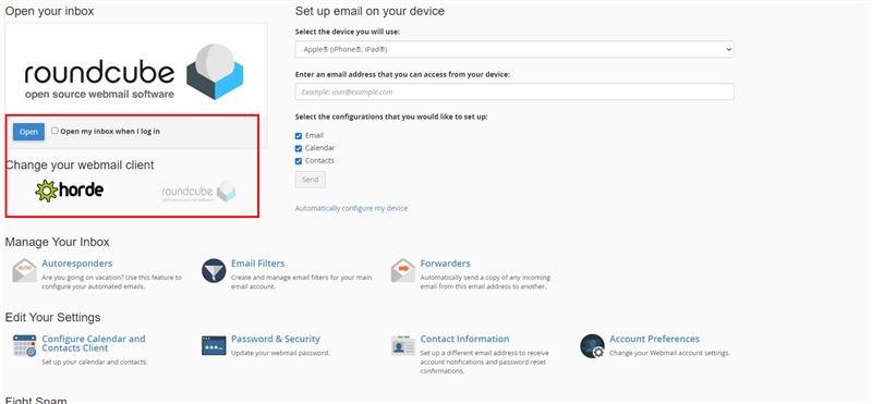 How To Setup Cpanel Emails 5 Choosing Mail Client