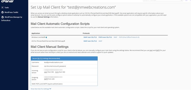 How to use Gmail to check and send Cpanel Emails 2 Mail Client Settings