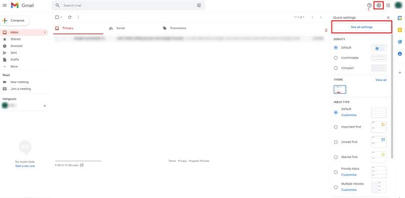 How to use Gmail to check and send Cpanel Emails 3 Go to settings Gmail