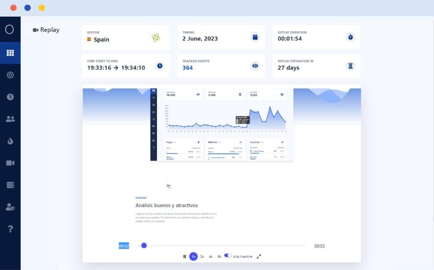 Grabación de sesión en Overtracking