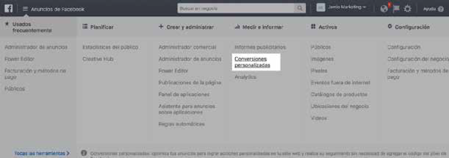 Cómo hacer una campaña de conversión en Facebook CONVERSIONES-PERSONALIZADAS
