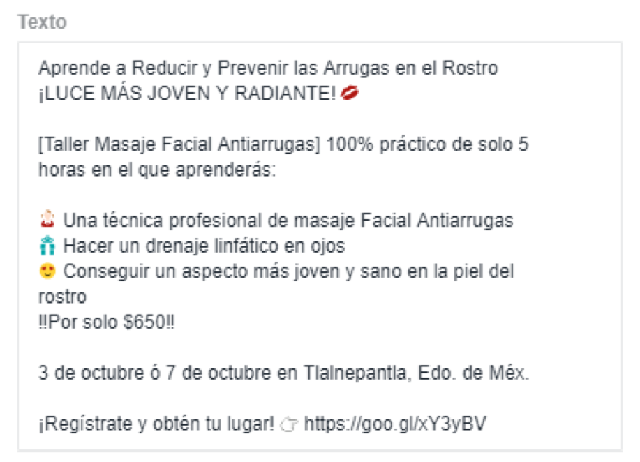Cómo hacer una campaña de conversión en Facebook PASO-5-El-anuncio-texto