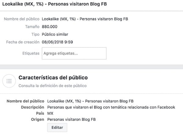 Público similar en Facebook PÚBLICOS SIMILARES EN FACEBOOK O LOOKALIKE AUDIENCES
