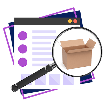 Una lupa con una caja en ella.